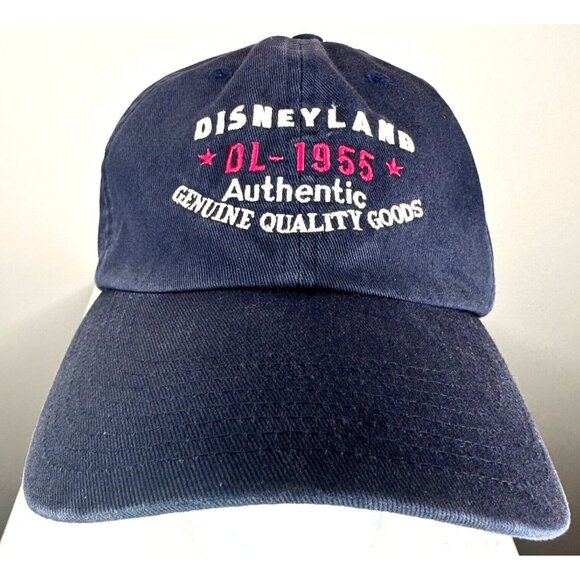 DISNEYLAND AUTHENTIC Hat Genuine Quality Goods Baseball Cap Navy Blue - Picture 1 of 7